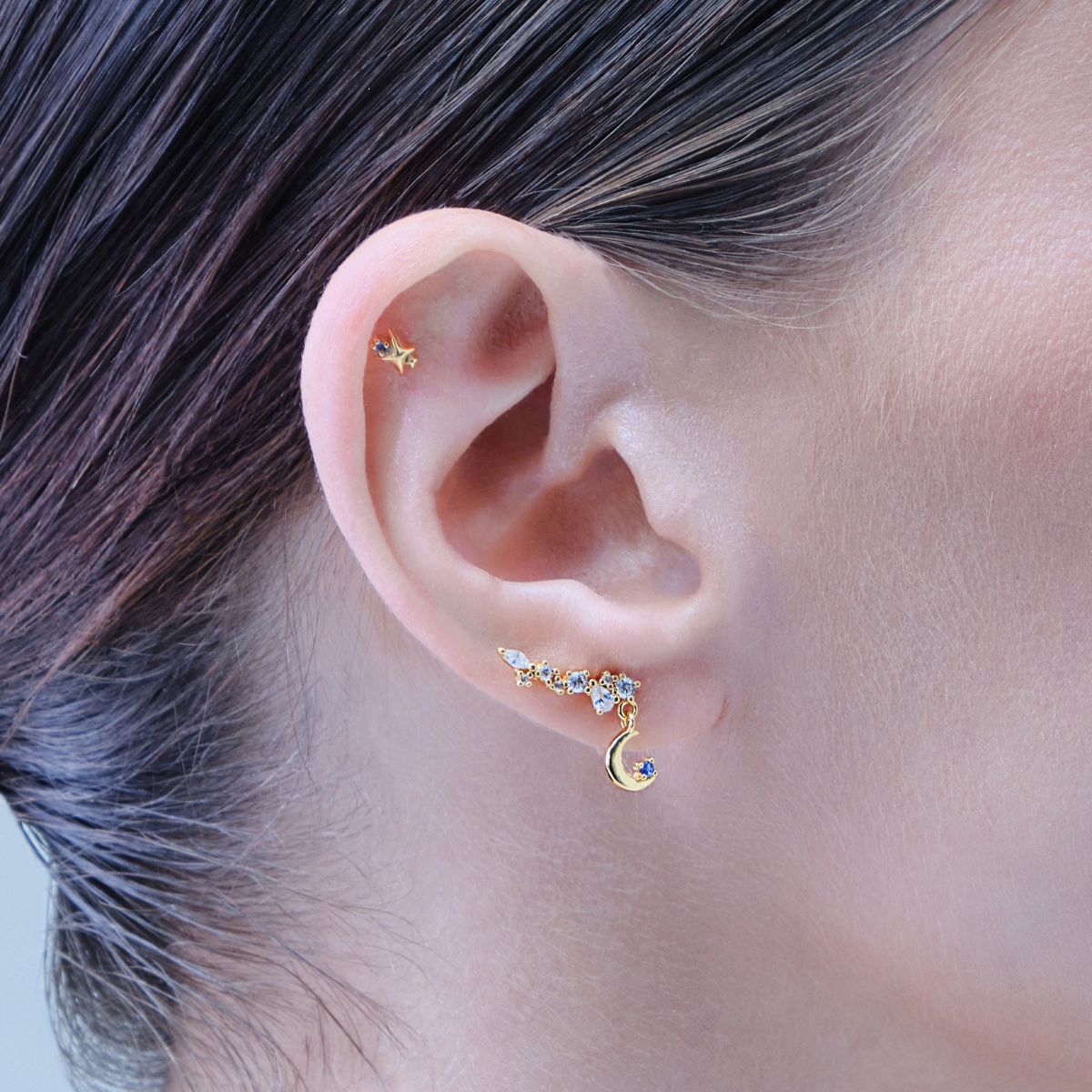 Piercing hélix Étoile, doré, étoile délicate, bijou lumineux, or 18K, style intemporel. Hypoallergénique. Sans risque d'allergie Les joyaux d'auré
