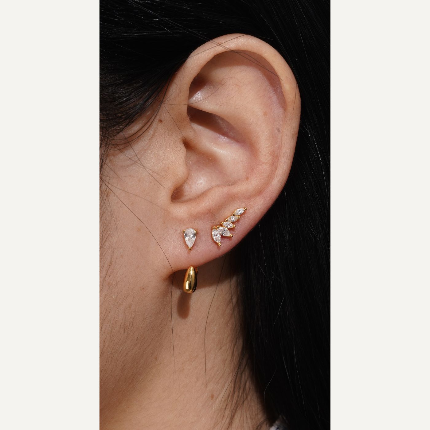 boucle d'oreille grimpante or