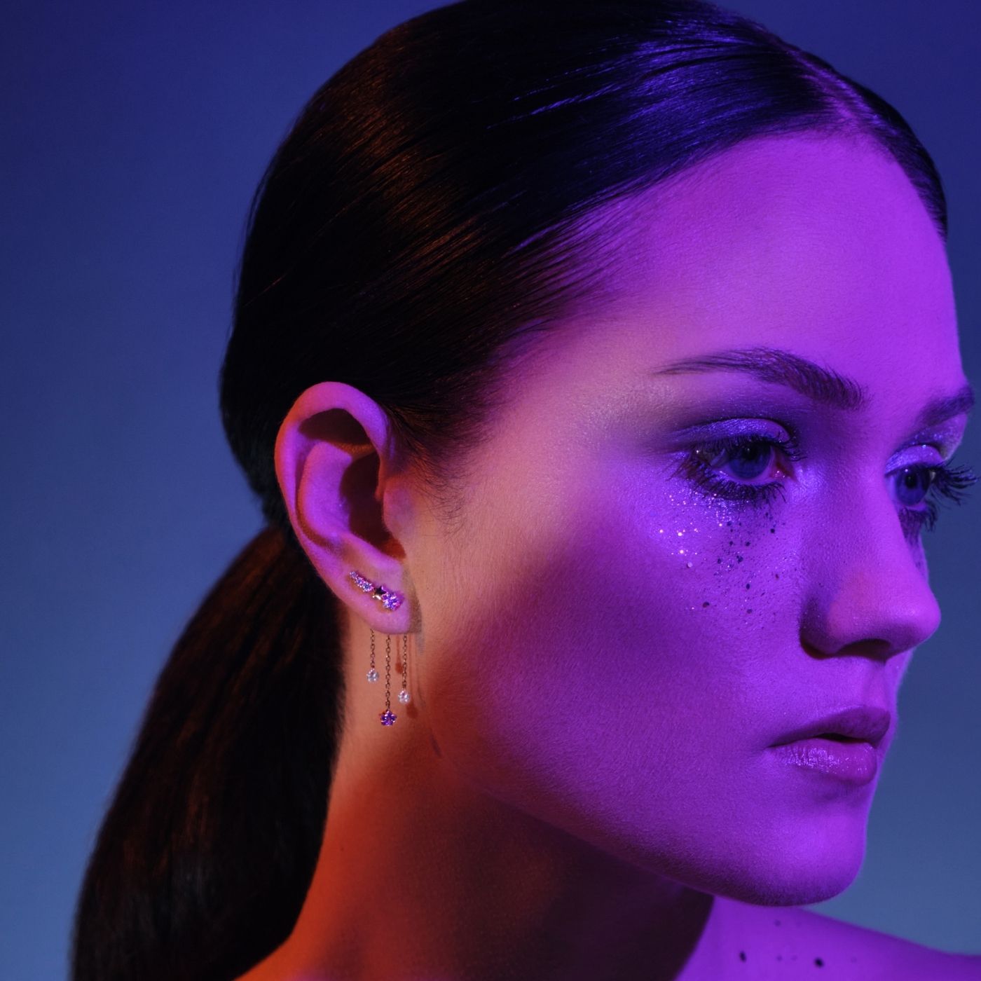 Boucle d'oreille grimpante étoile or rose - Les Joyaux d'Auré