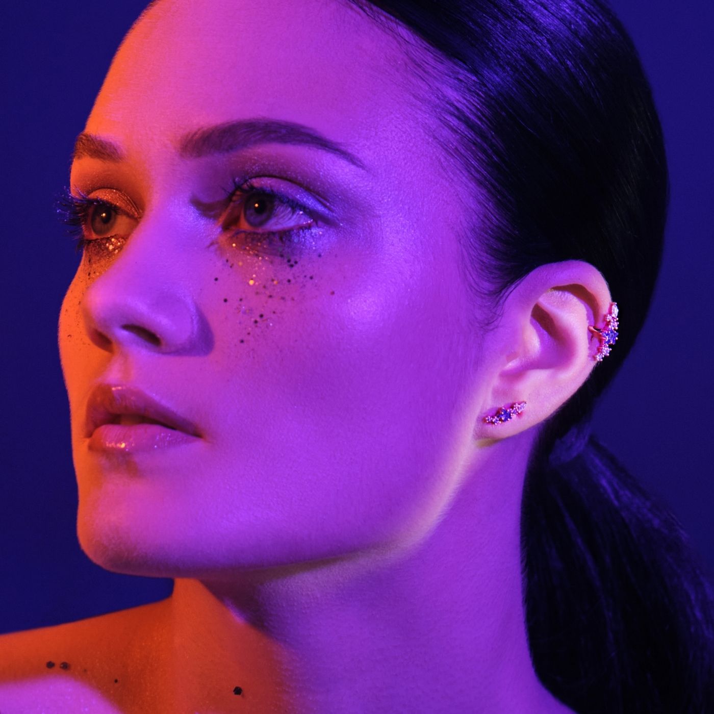 ear cuff étoile amethyste - Les Joyaux d'Auré