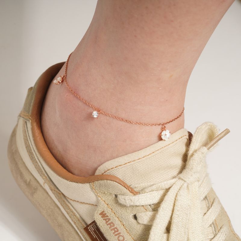 bracelet cheville or rose