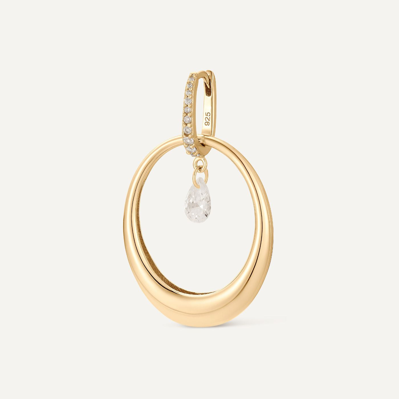 boucle d'oreille 2 en 1, anneau charm amovible et mini créole scintillante Les Joyaux d'Auré