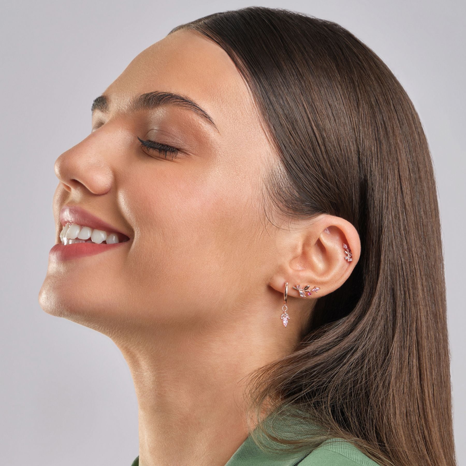 Créole or rose et pierres