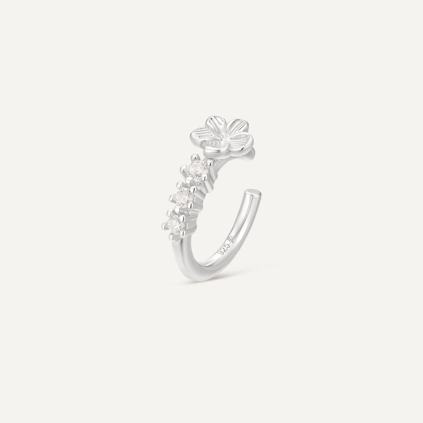 Ear cuff conch, ear cuff argent , ear cuff argent, faux piercing oreille argent, ear cuff fleur