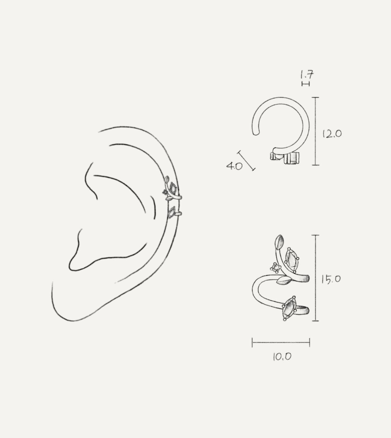 ear cuff hélix - faux piercing hélix