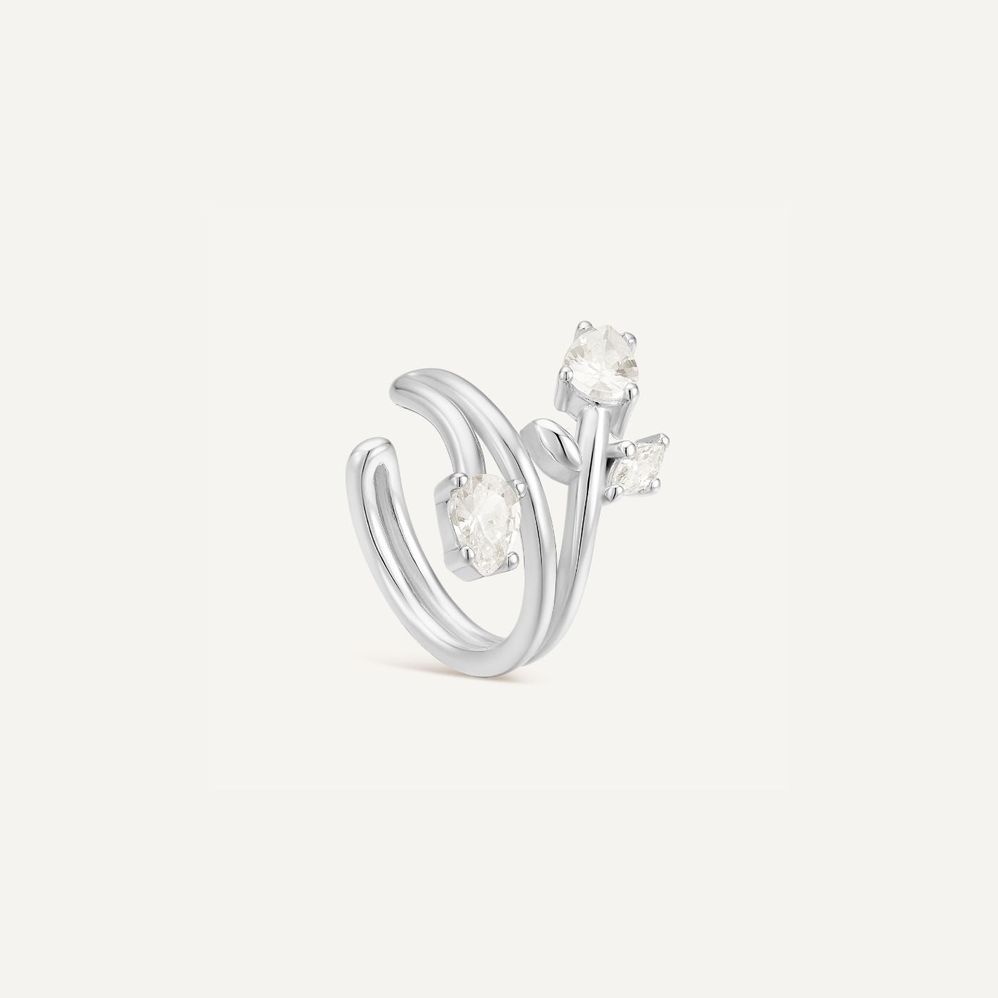 Ear cuff Nymphe - Pierres blanches