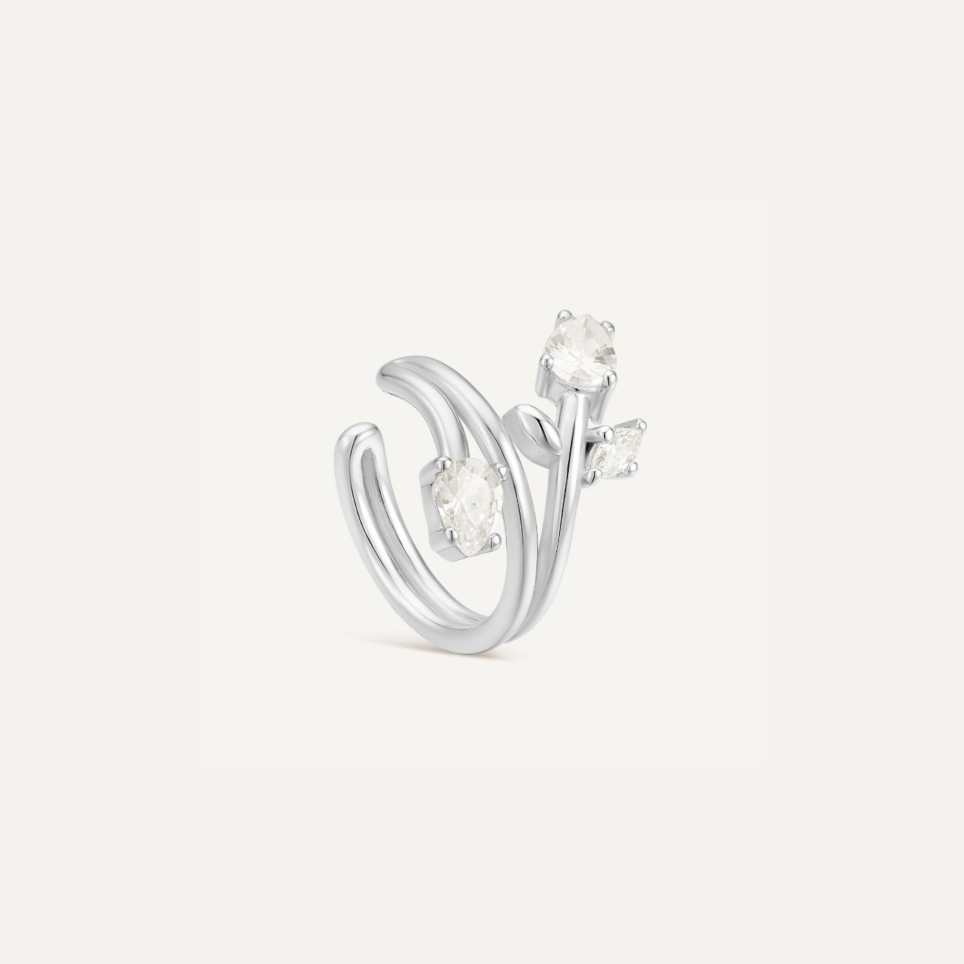 Ear cuff Nymphe - Weiße Steine