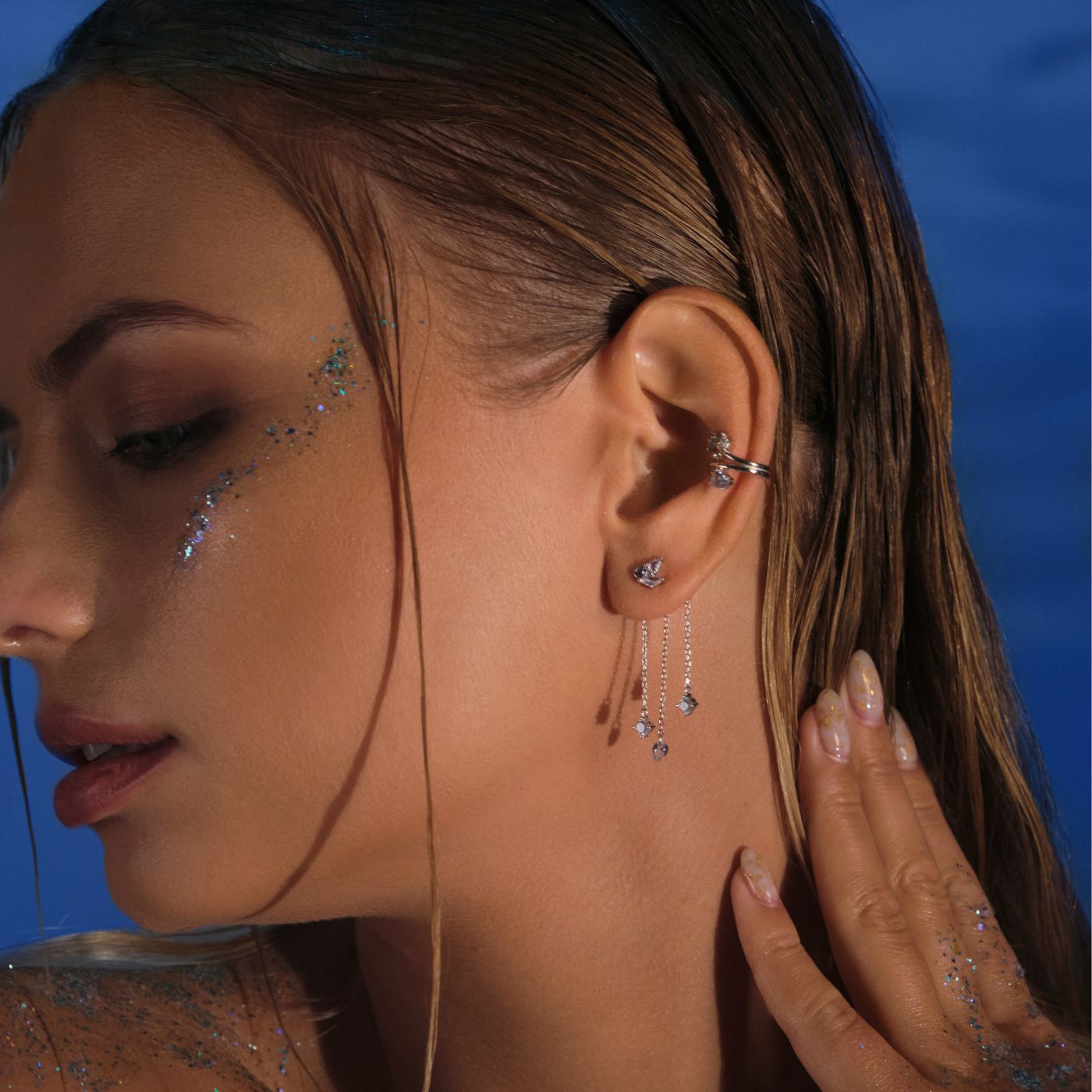 faux piercing conch ARGENT