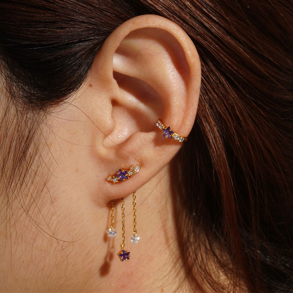 faux piercing conch or. Ear cuff or