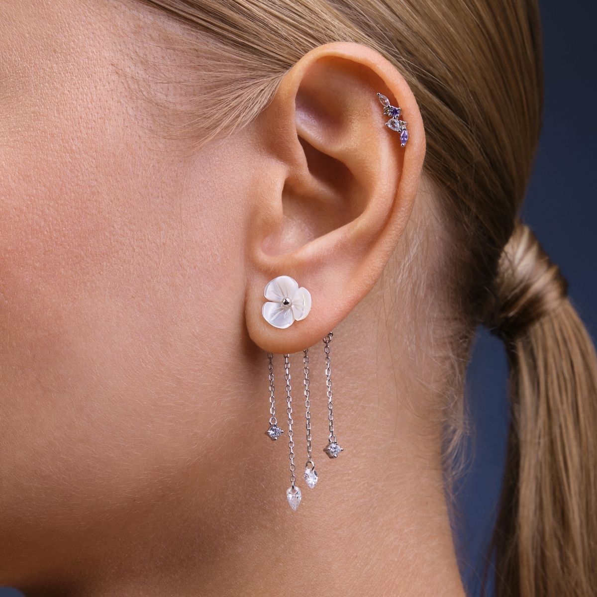 Boucle d'oreille Grande Orchidée