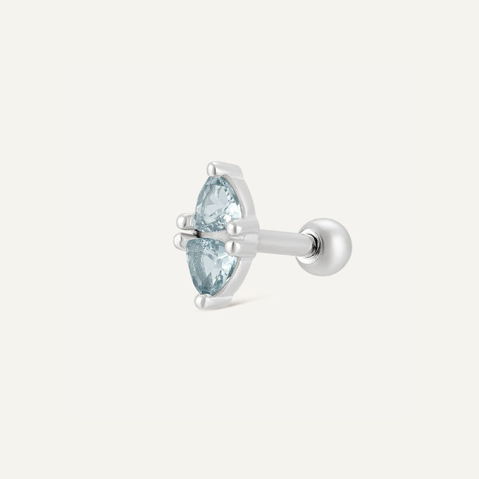 Piercing hélix argent et pierres bleues Les joyaux d'Auré