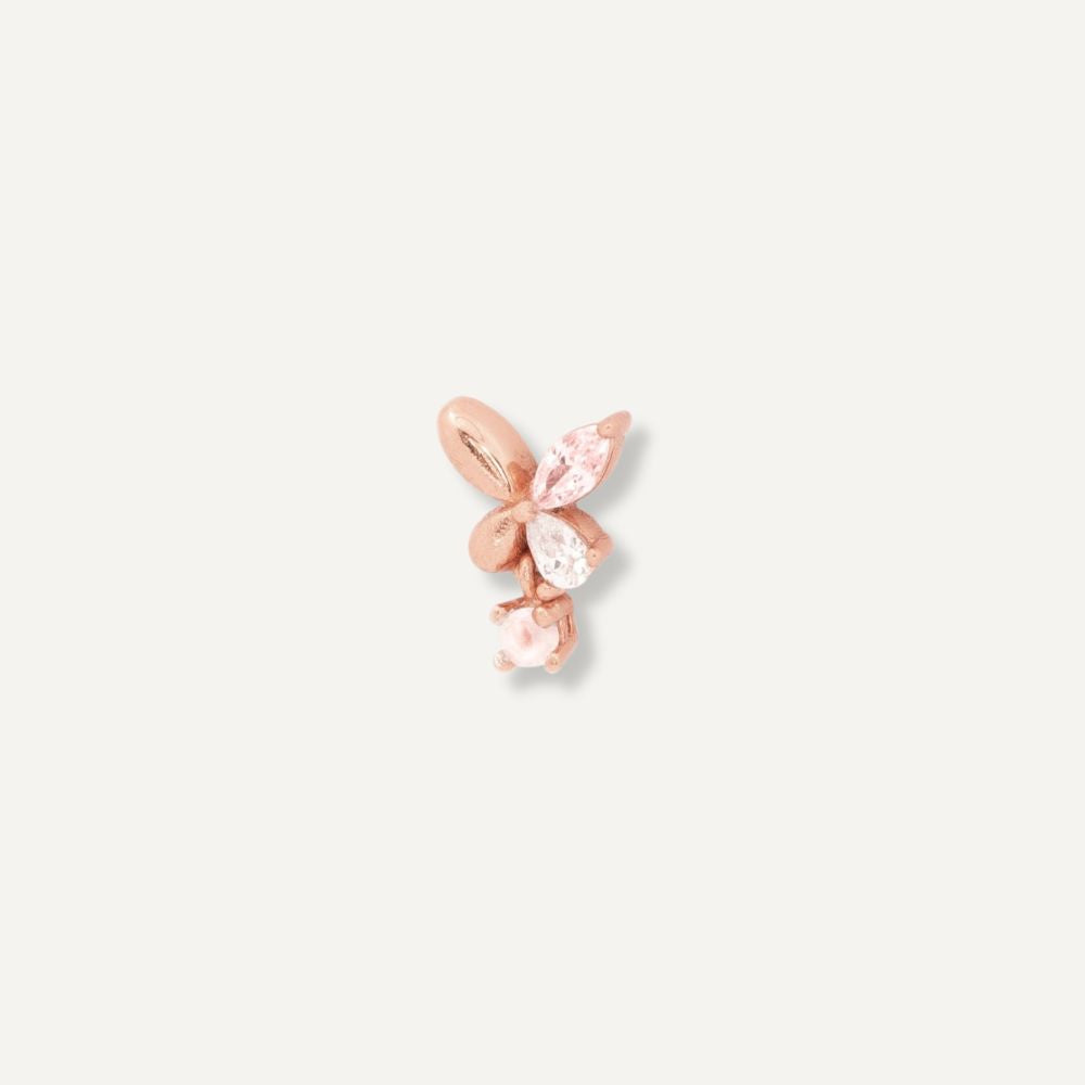 Lila rose gold butterfly piercing