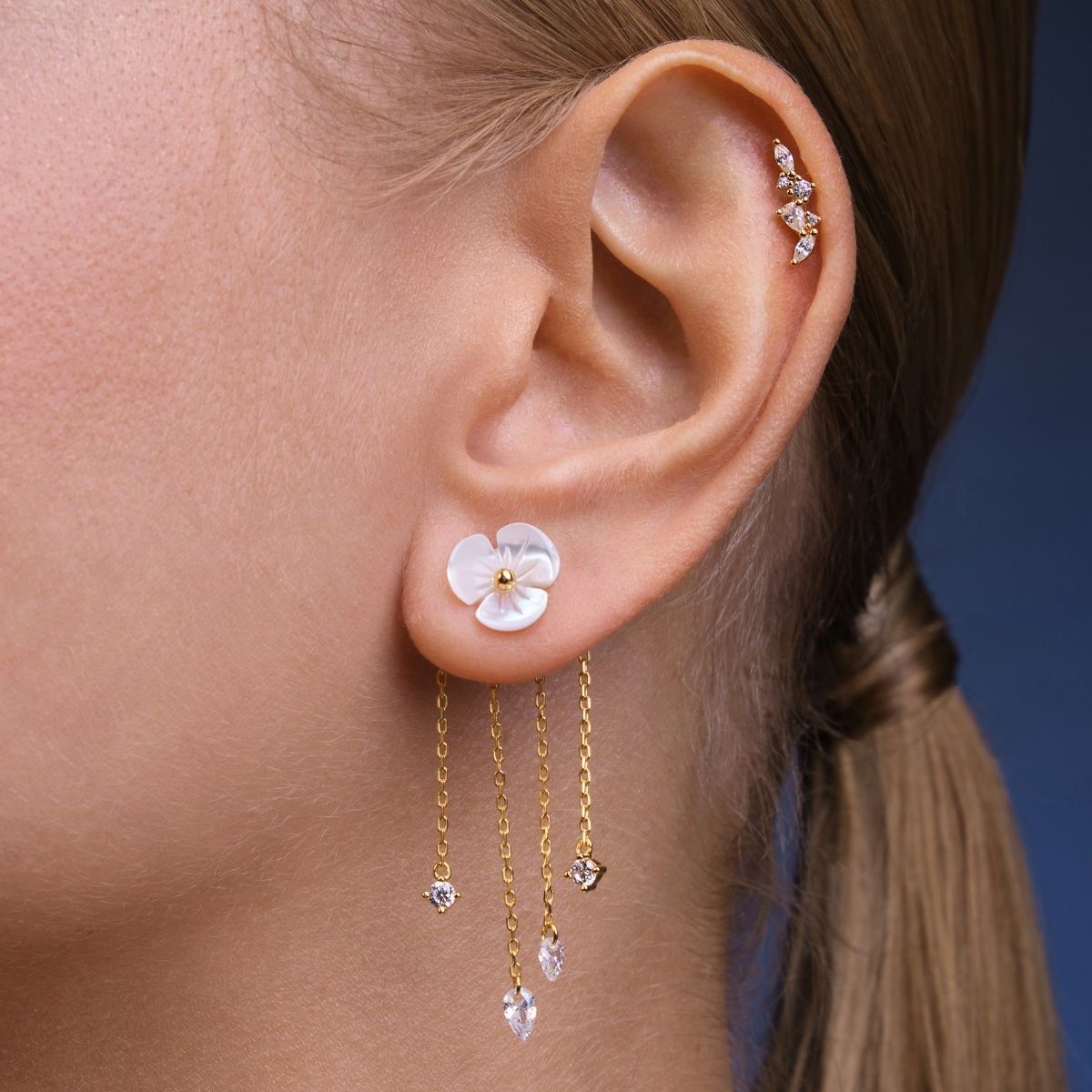 Boucle d'oreille Grande Orchidée