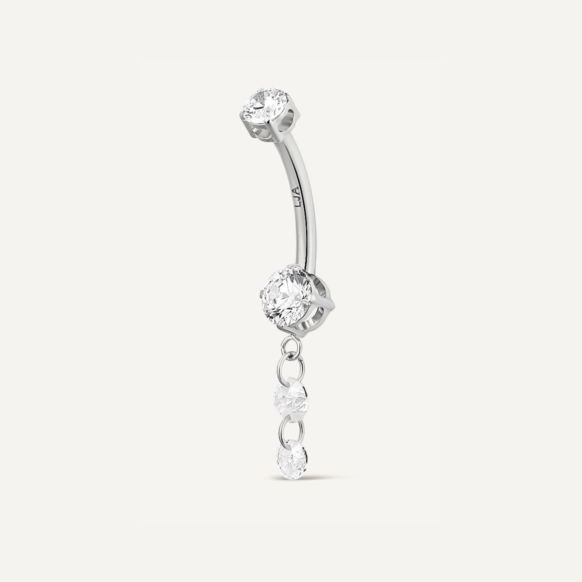 piercing nombril titane argent et pierres