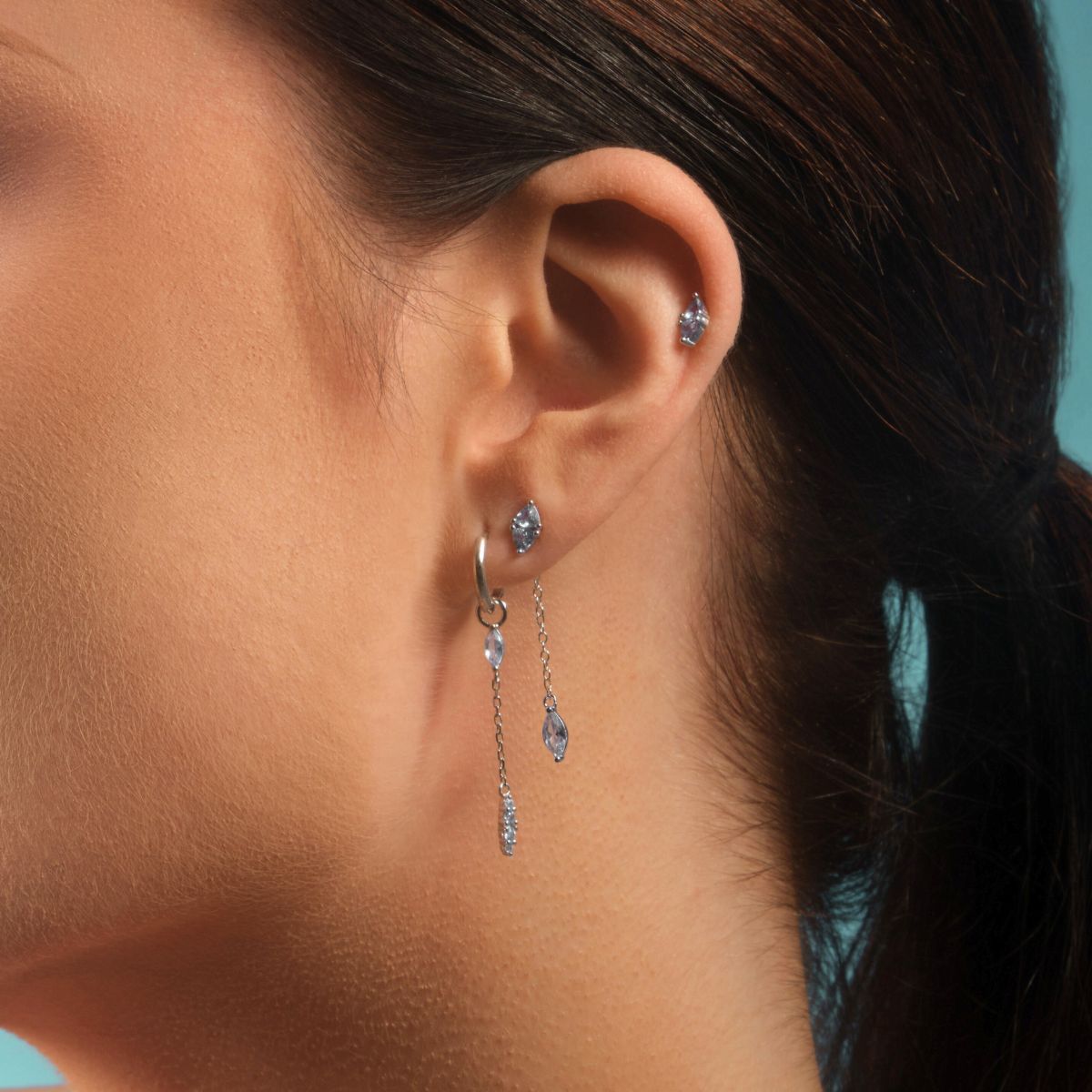 Puce Chiara - pierres Aquamarine