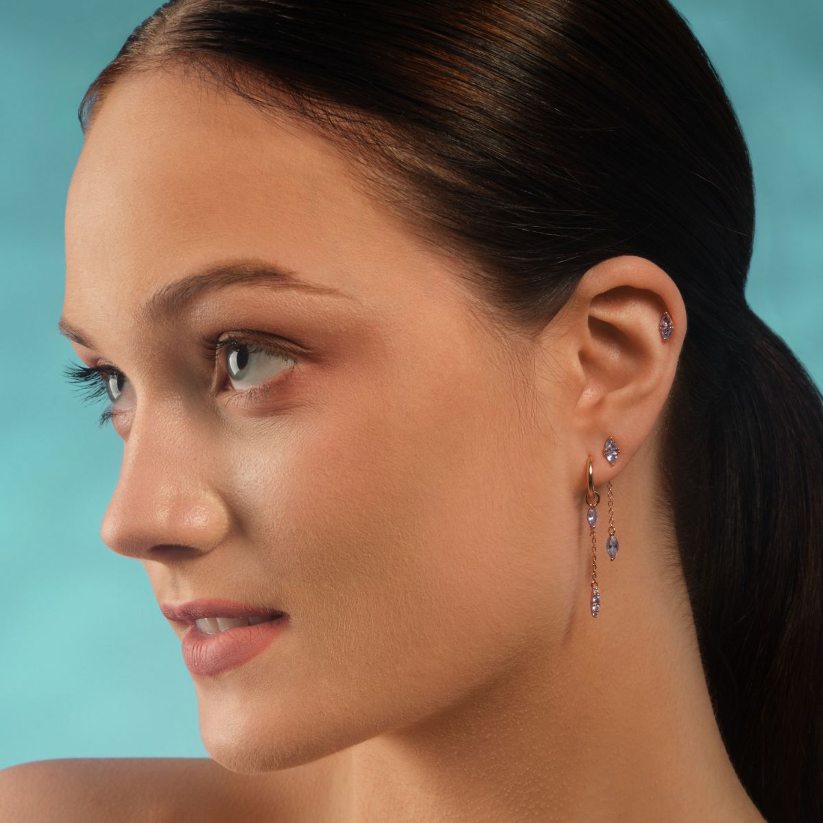 Puce Chiara - pierres Aquamarine