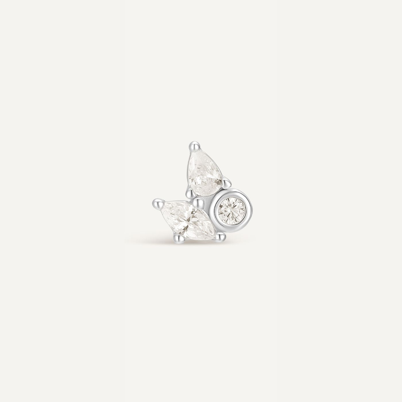 Puce d'oreille Moana - pierres blanches