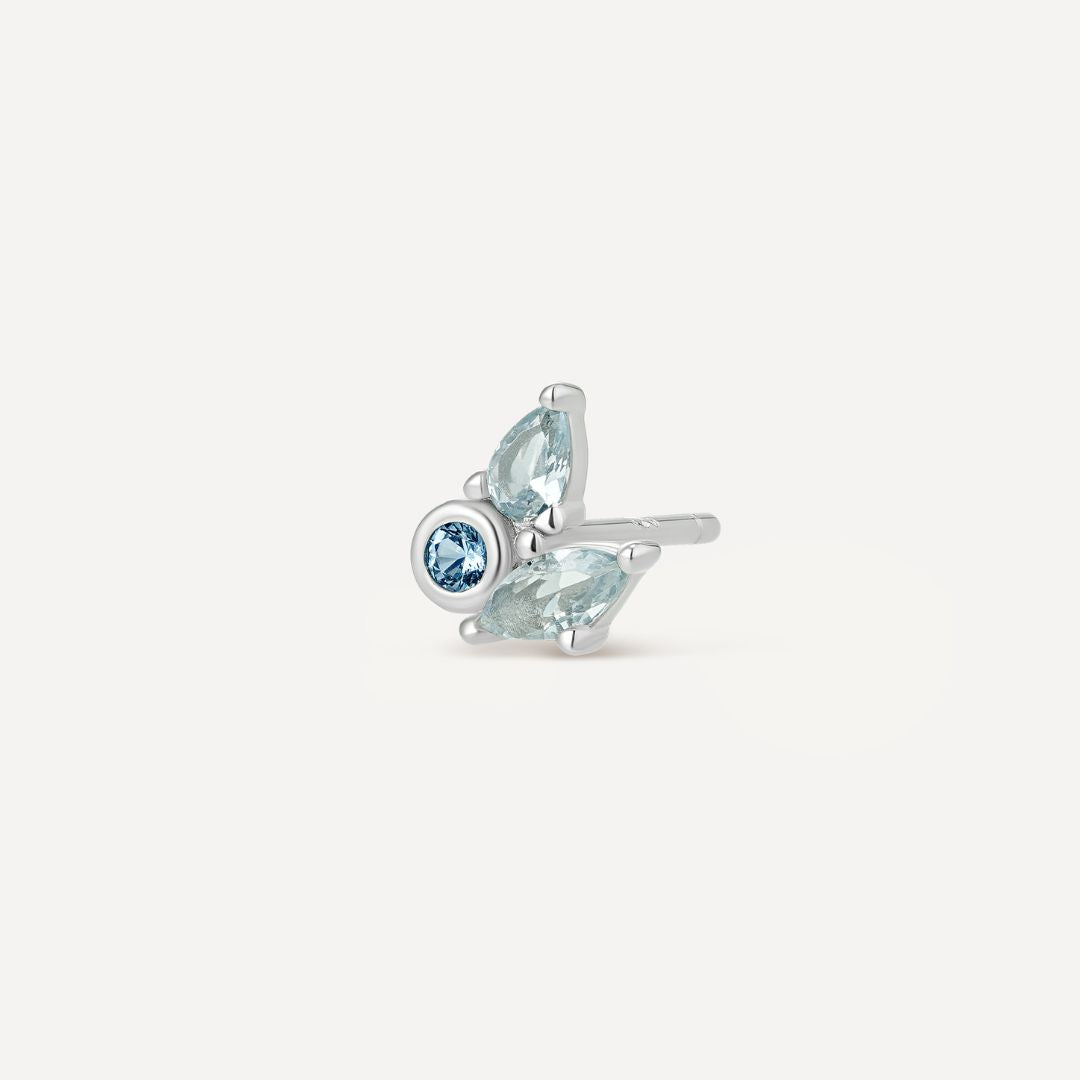 boucle d'oreille argent pierres bleues