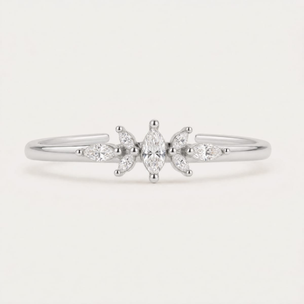 Bague Lotus - or blanc