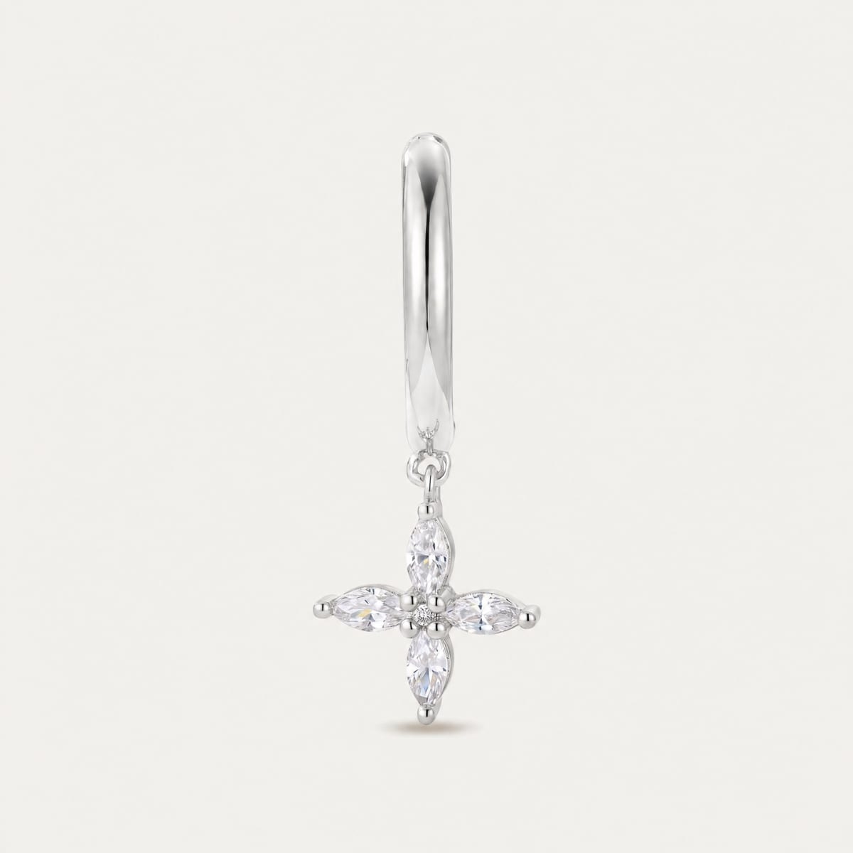 Boucle d'oreille Amaryllis - or blanc