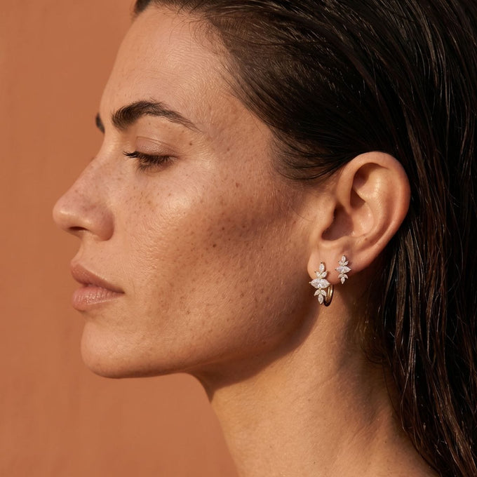 Boucle d'oreille Grande Éclosion - or jaune
