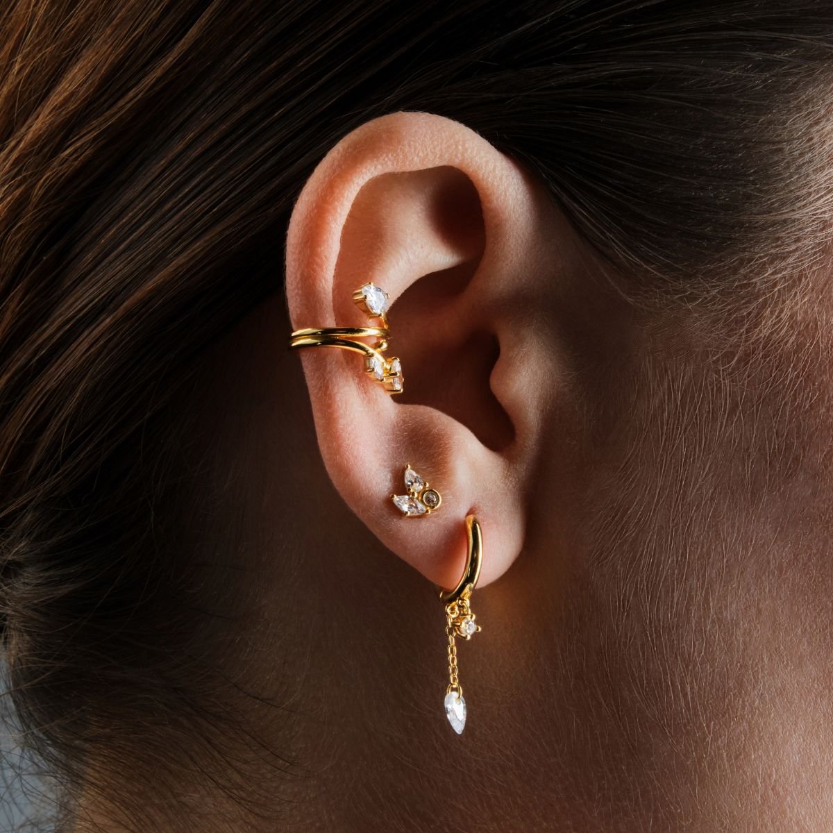 Puce d'oreille Moana - pierres blanches