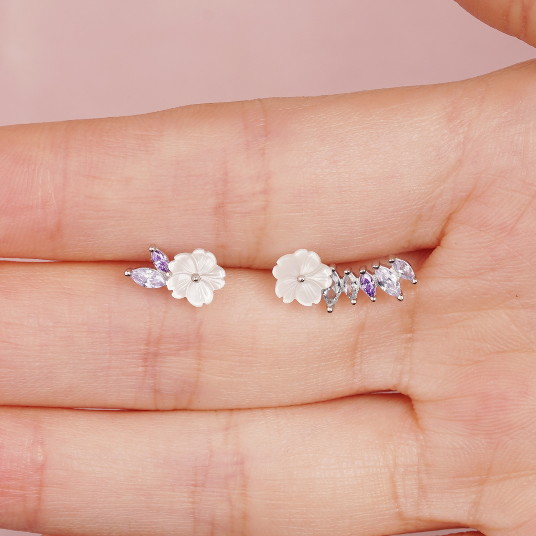 boucle d'oreille fleur grimpante