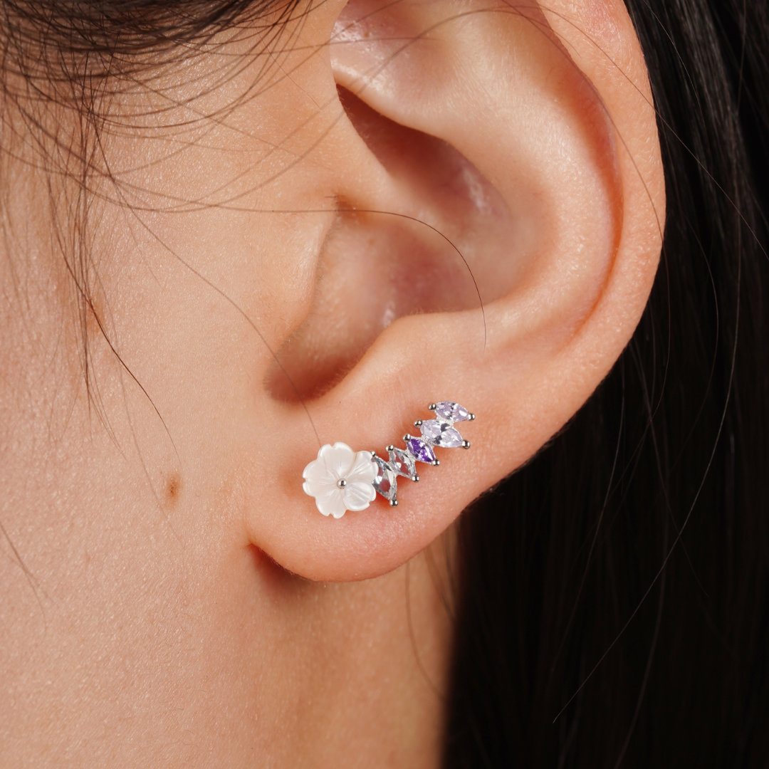 boucle d'oreille fleur gripante les joyaux d'auré