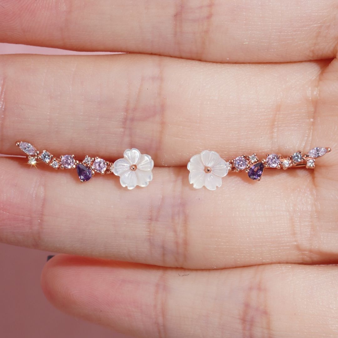 Boucle d'oreille fleur grimpante Eden