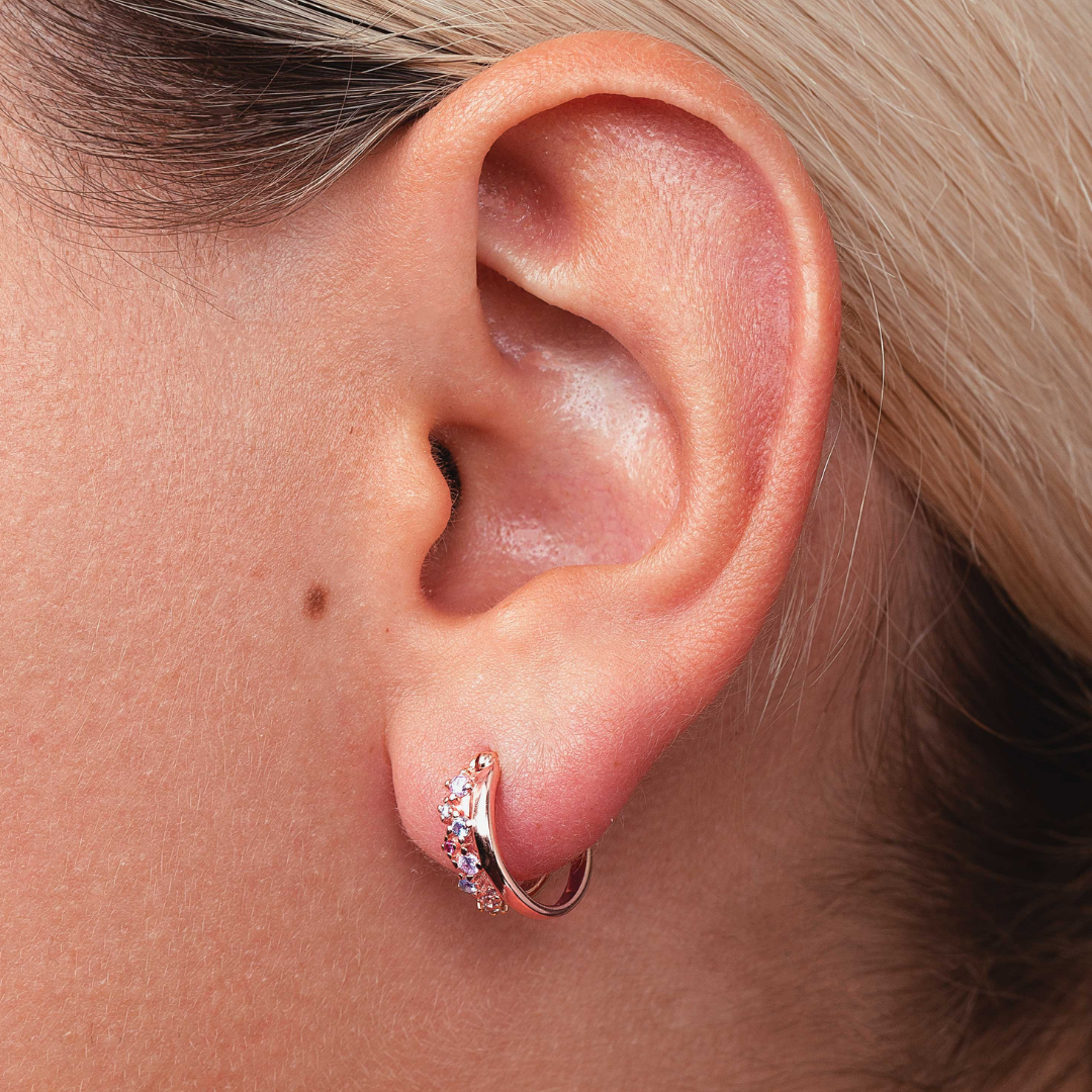 Boucle d'oreille double anneaux Pauline