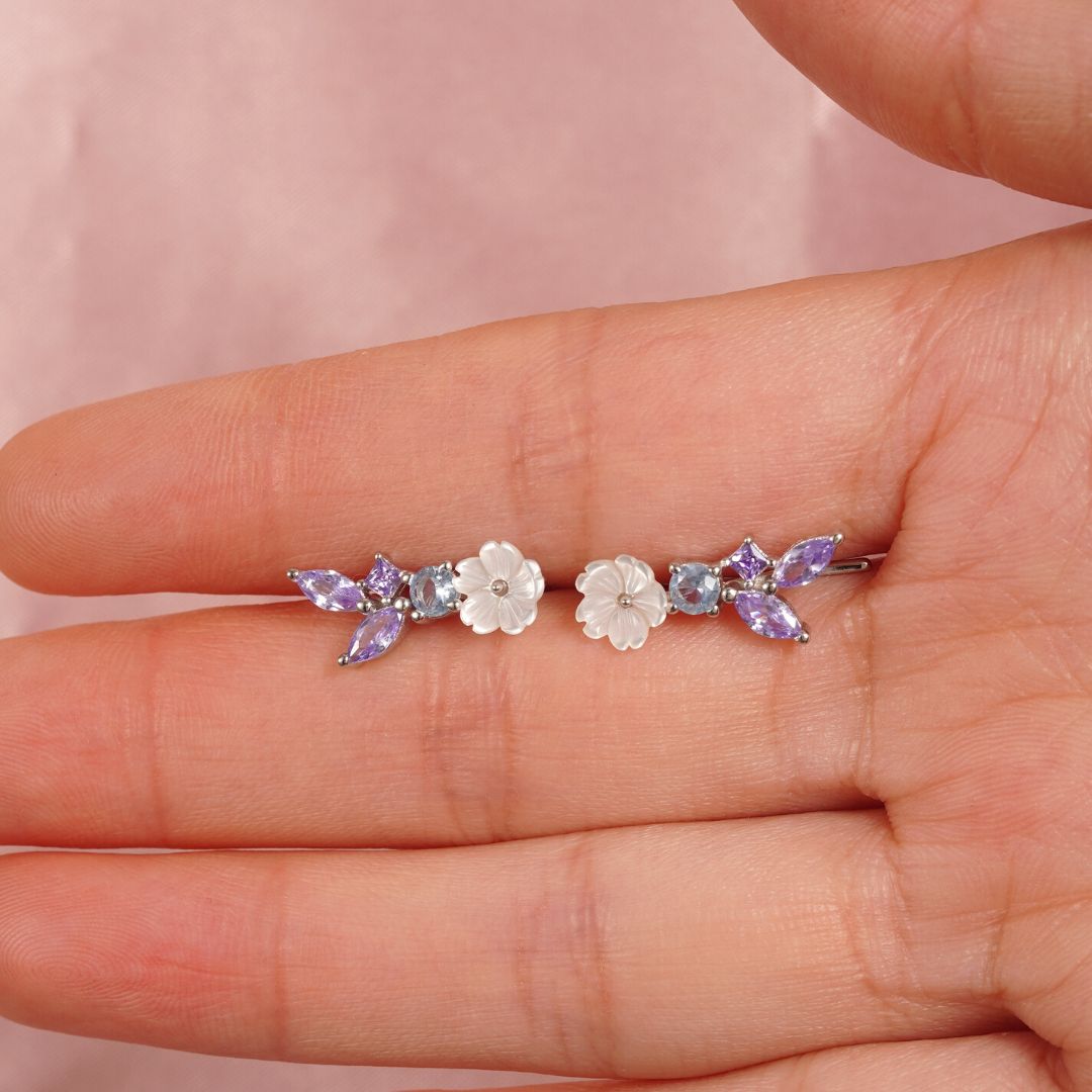 Boucle d'oreille fleur grimpante Cléa