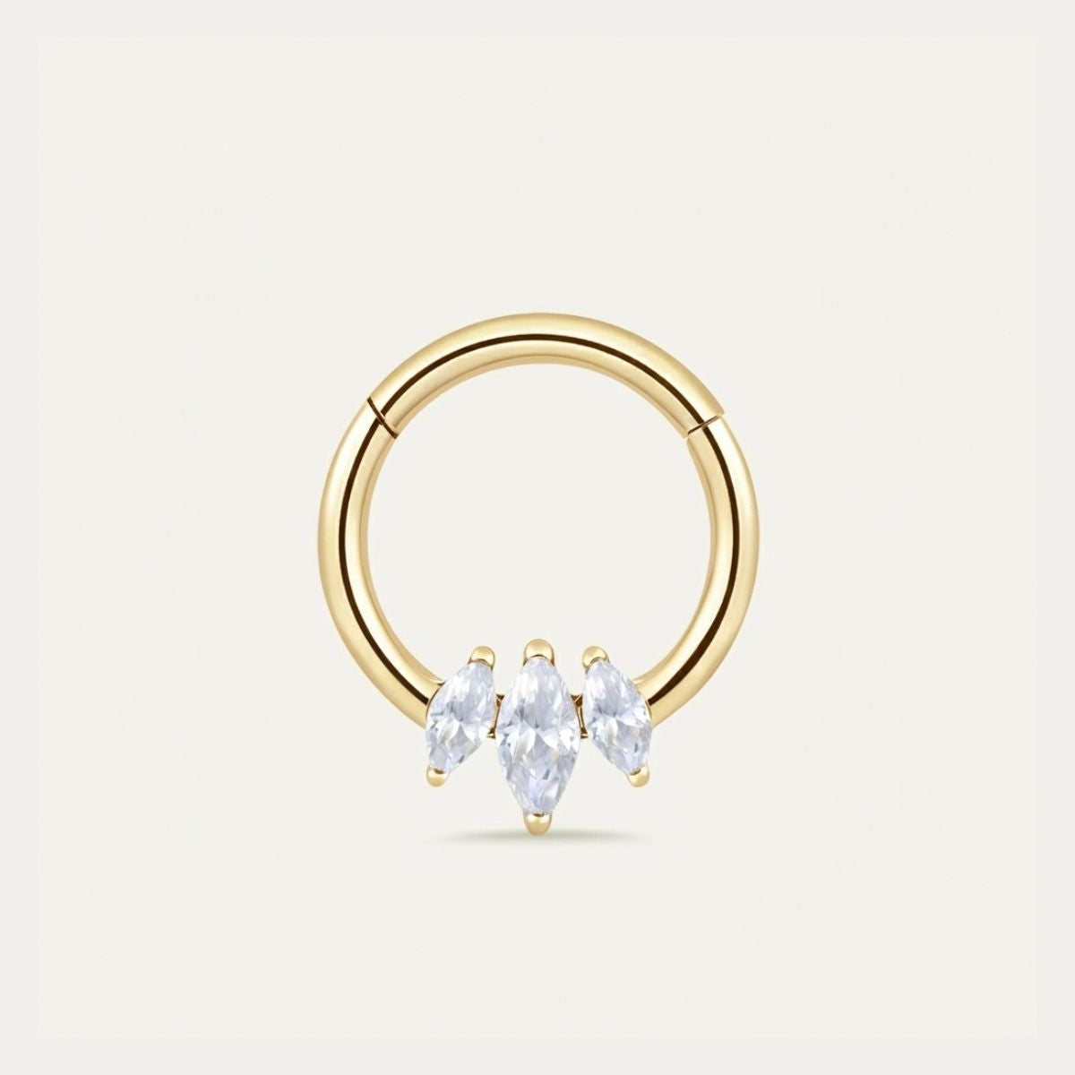 Piercing daith en titane or jaune Soline, Les Joyaux d'Auré