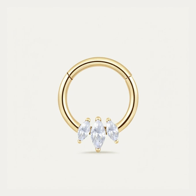Piercing daith en titane or jaune Soline, Les Joyaux d'Auré