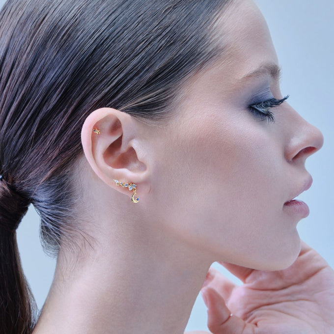 Piercing hélix Étoile, doré, étoile délicate, bijou lumineux, or 18K, style intemporel. Hypoallergénique. Sans risque d'allergie Les joyaux d'auré