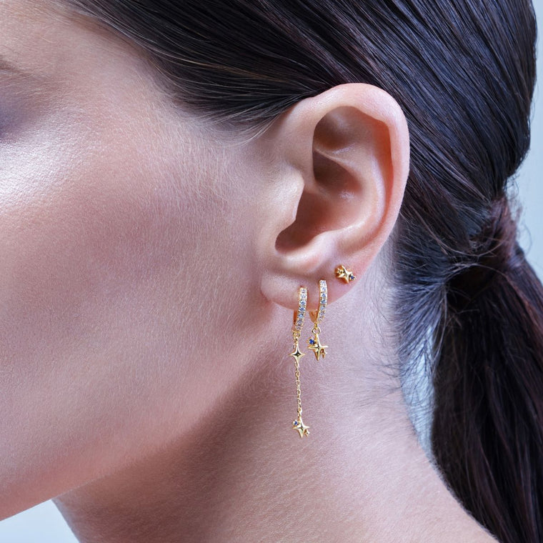 Piercing hélix Étoile, doré, étoile délicate, bijou lumineux, or 18K, style intemporel. Hypoallergénique. Sans risque d'allergie Les joyaux d'auré