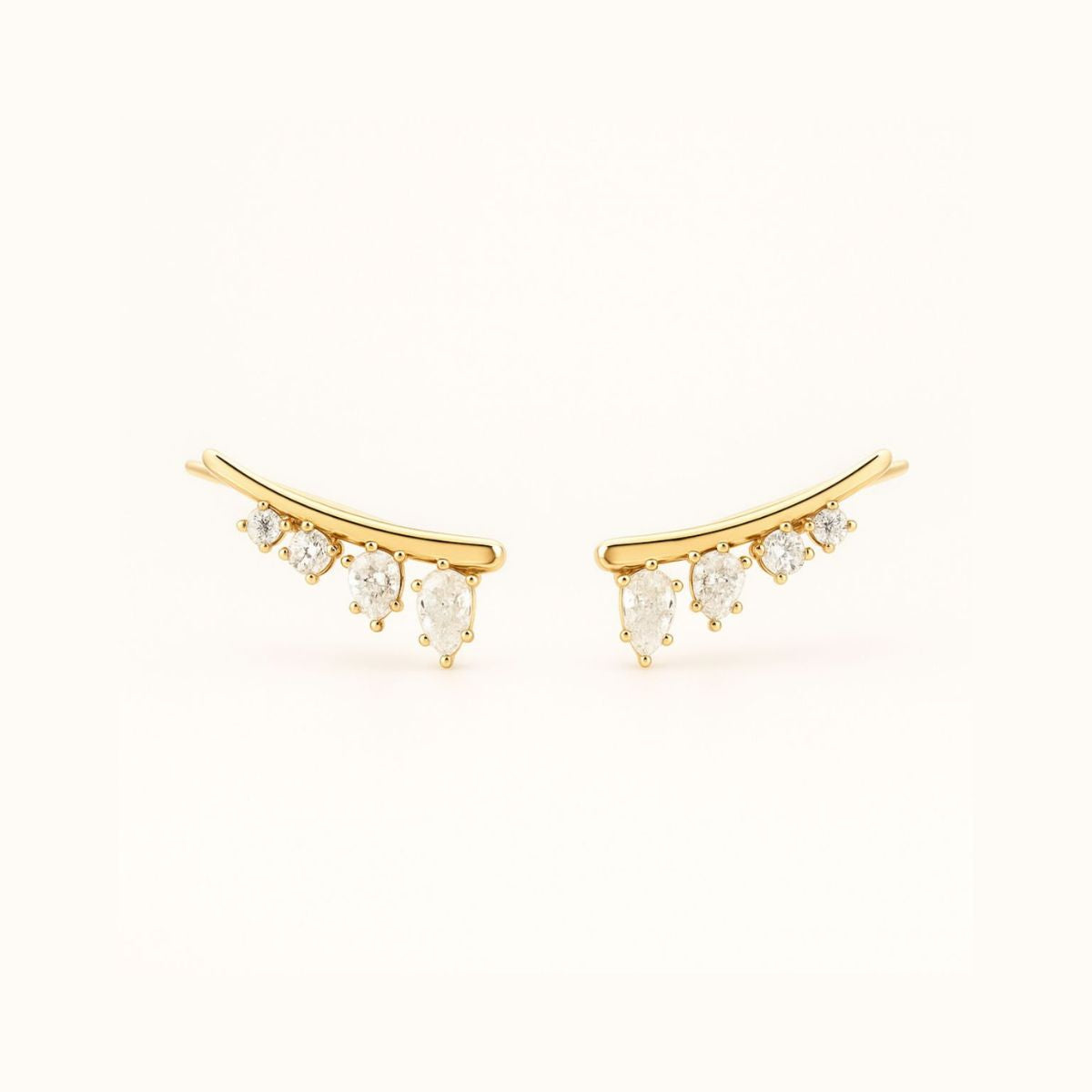 Boucle d'oreille grimpante Calypso - Pierres blanches