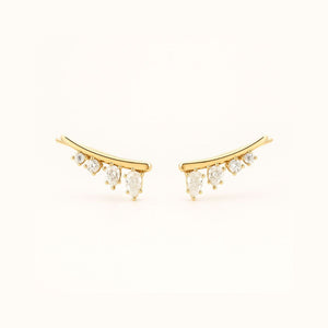 Boucle d'oreille grimpante Calypso - Pierres blanches