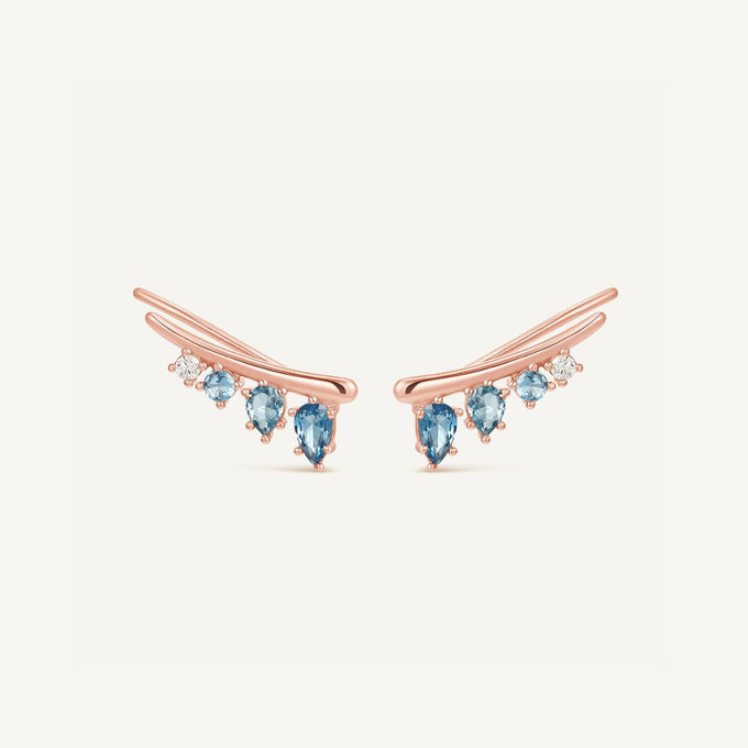 Boucle d'oreille grimpante Calypso - Or Rose