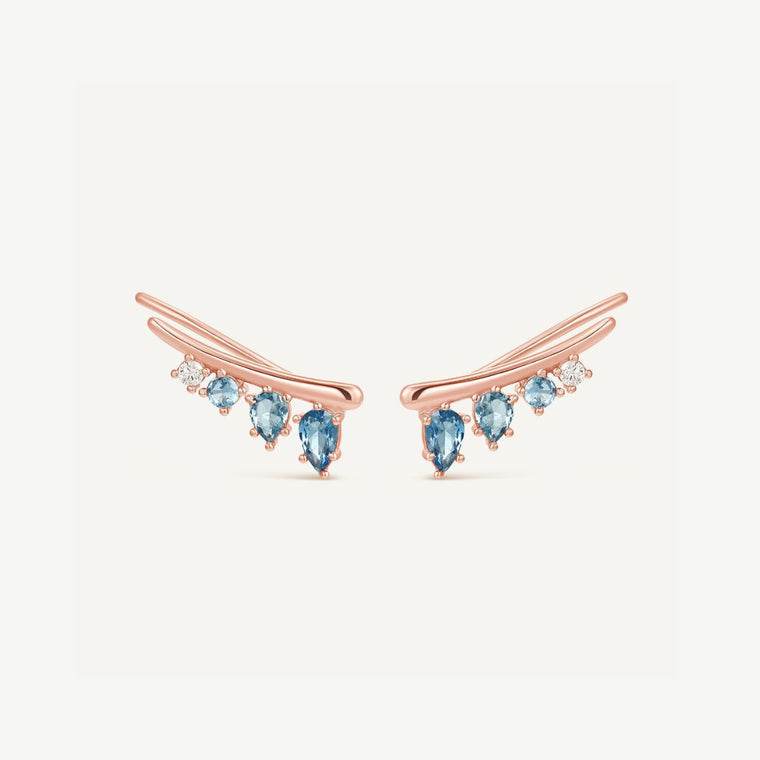 Boucle d'oreille grimpante Calypso - Or Rose