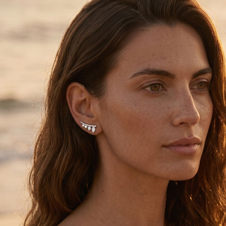 Ear climber Calypso – vita stenar