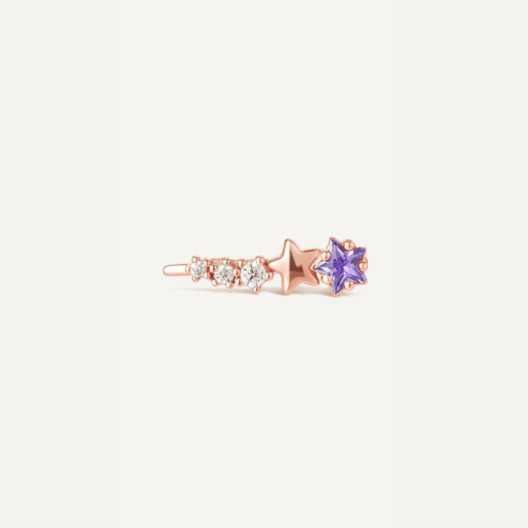 Boucle d'oreille grimpante étoile amethyste - Les Joyaux d'Auré