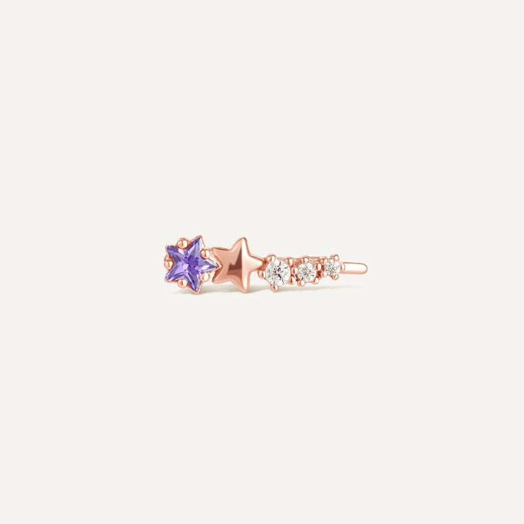 Boucle d'oreille grimpante étoile amethyste - Les Joyaux d'Auré