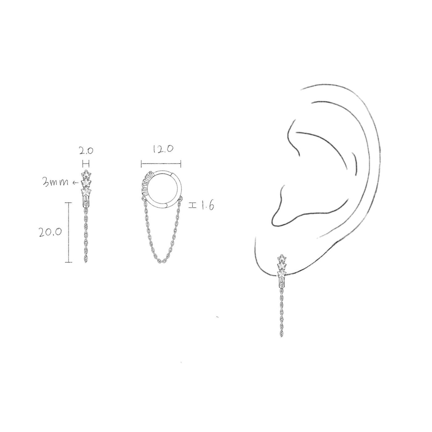 Boucles d'oreilles Cosmos Or Rose