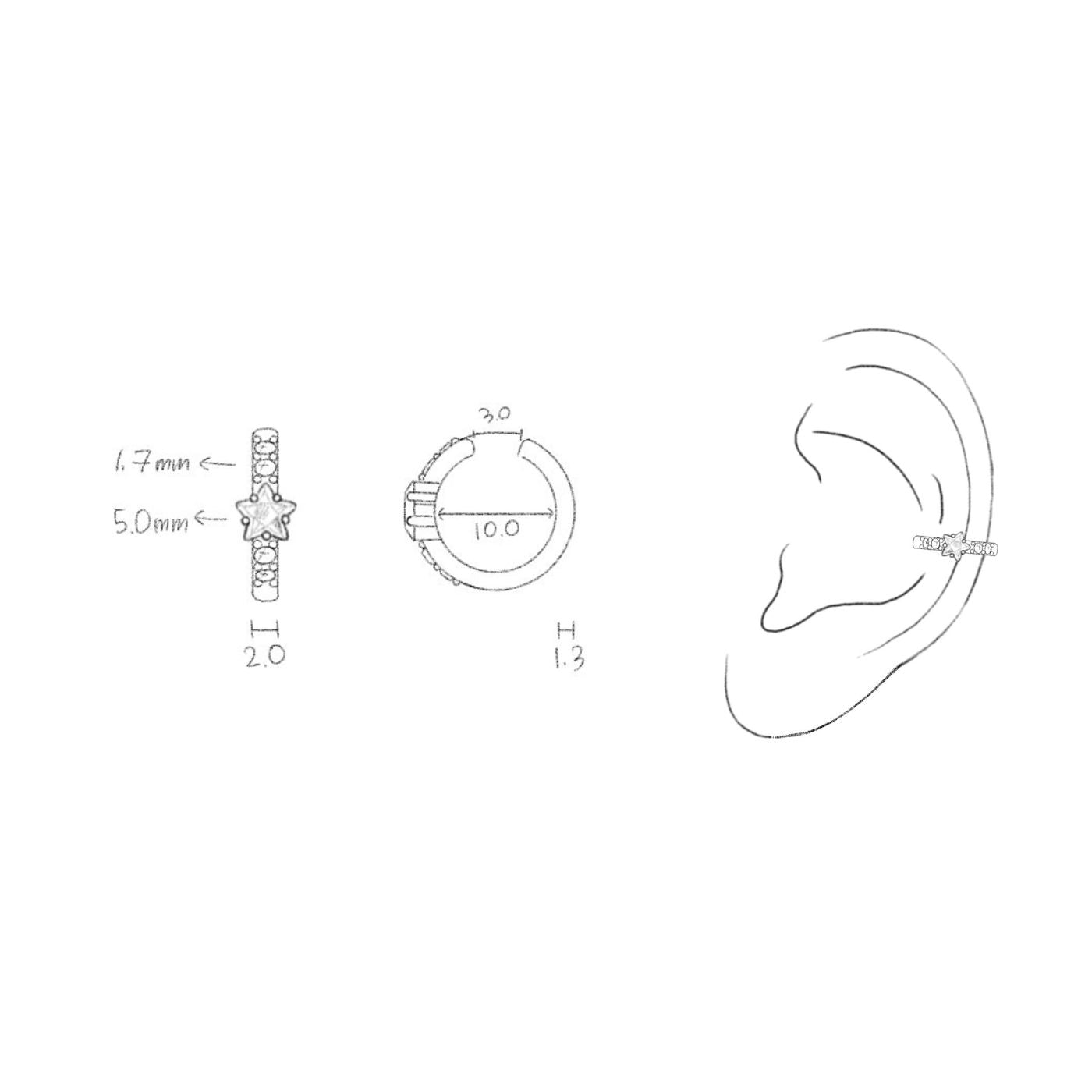 Ear cuff Lyria Or Rose