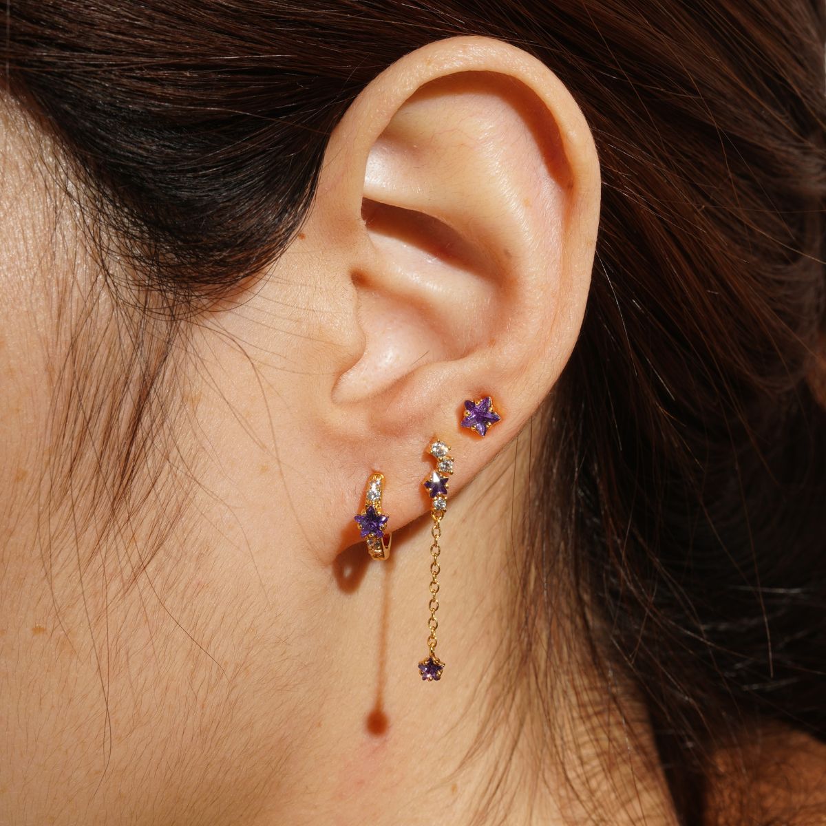 Boucle d'oreille anneau Lyra