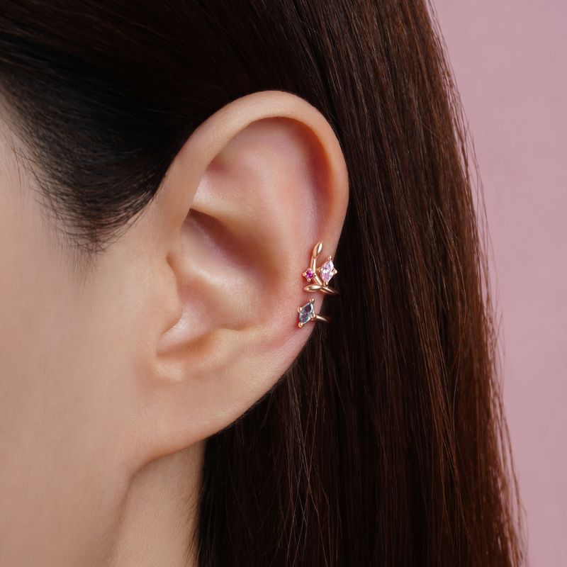Composition Sofia - Boucles d'oreilles Or Rose