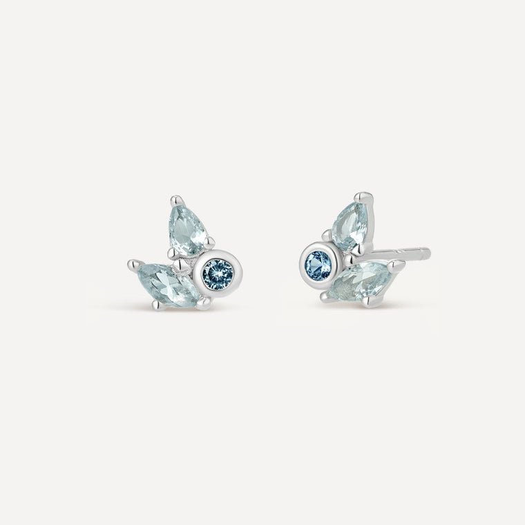 boucle d'oreille argent pierres bleues