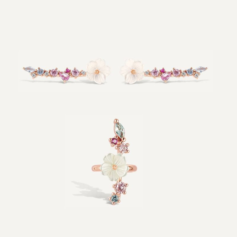 Composition Marion -  Boucles d'oreilles Or Rose