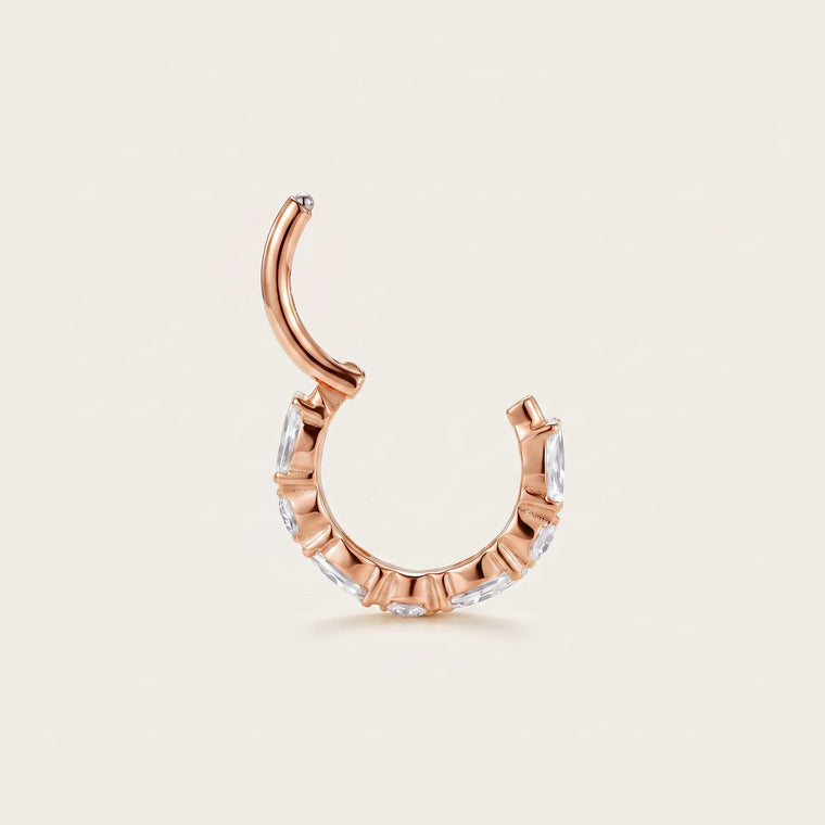 Anneau Prisme, ouvert 8 mm en or rose, Les Joyaux d'Auré
