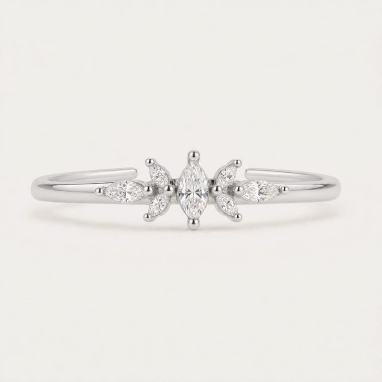 Bague Lotus - or blanc